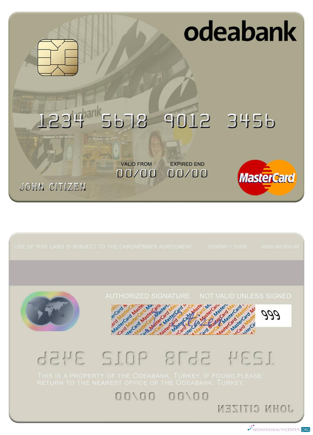 Download Turkey Odeabank maastercard Photoshop template